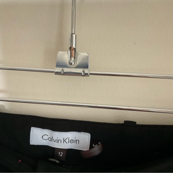 Calvin Klein Women’s Suit Pants with Gold Zipper Pockets Black Size 12 - Picture 6 of 7